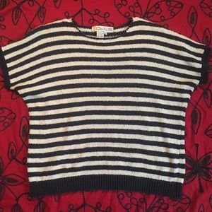 Vtg mariner striped short sleeve sweater M
